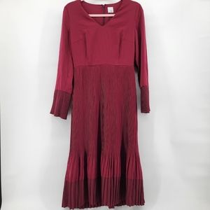 Iris & ink pleated midi dress 8 Bordeaux
